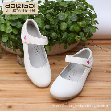 wholesale white leather nurse shoes with wedge heels